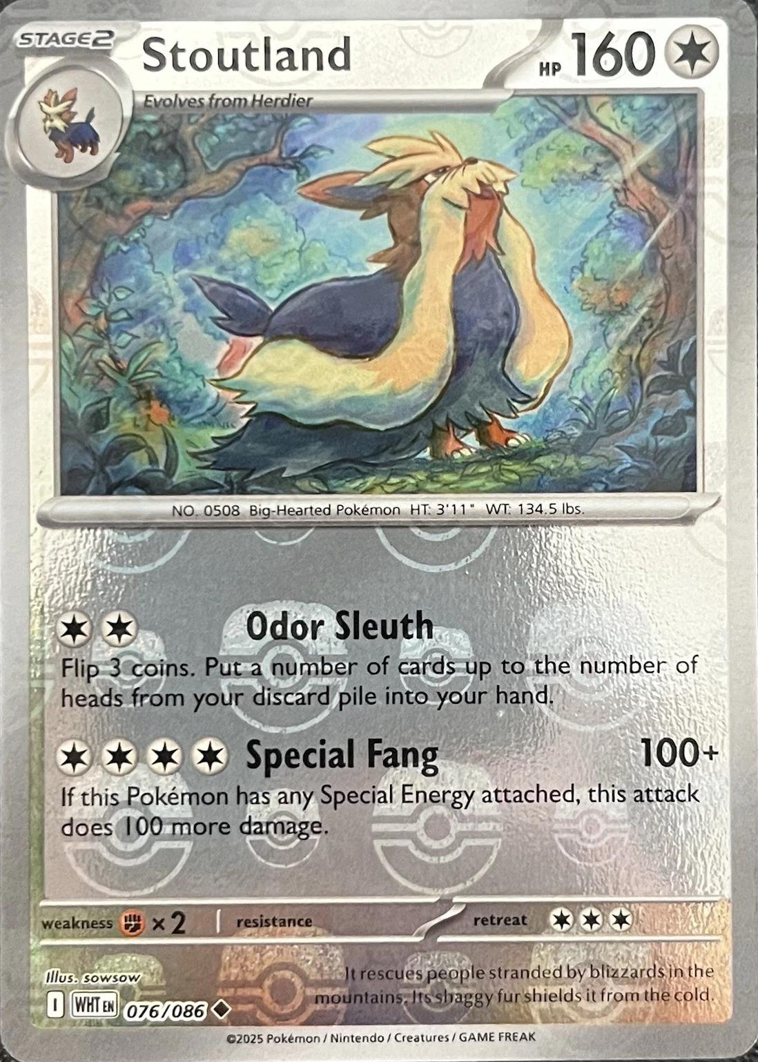 White Flare Stoutland [Master-Ball] Pokémon card
